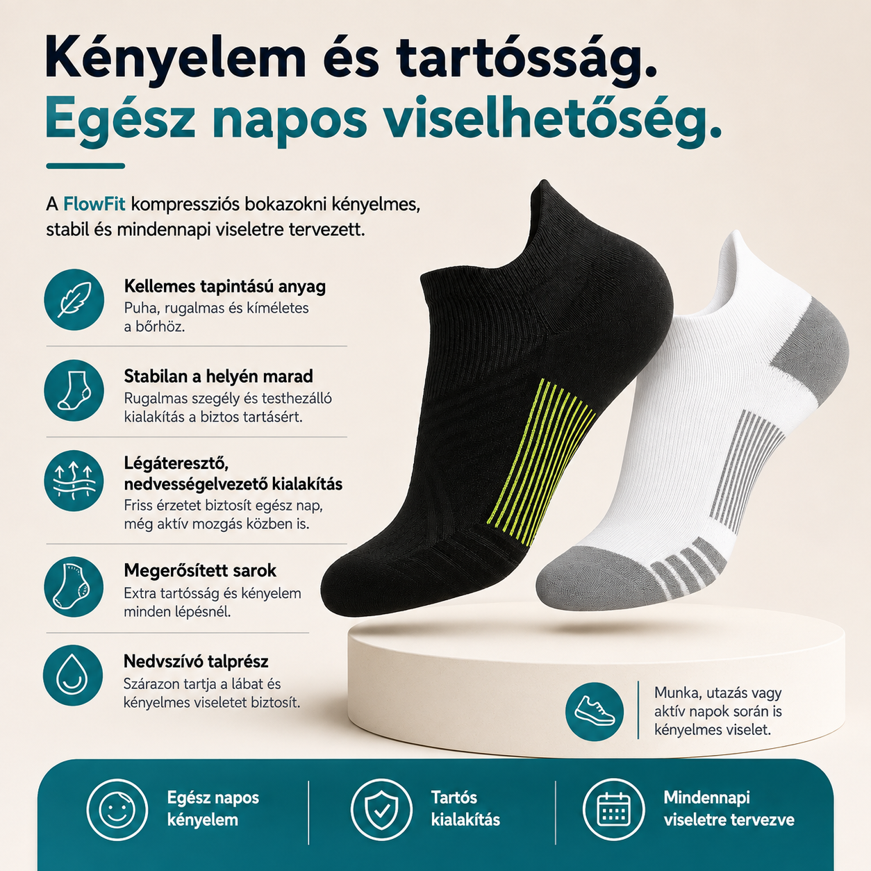 LegVital FlowFit kompressziós bokazokni - Image 3